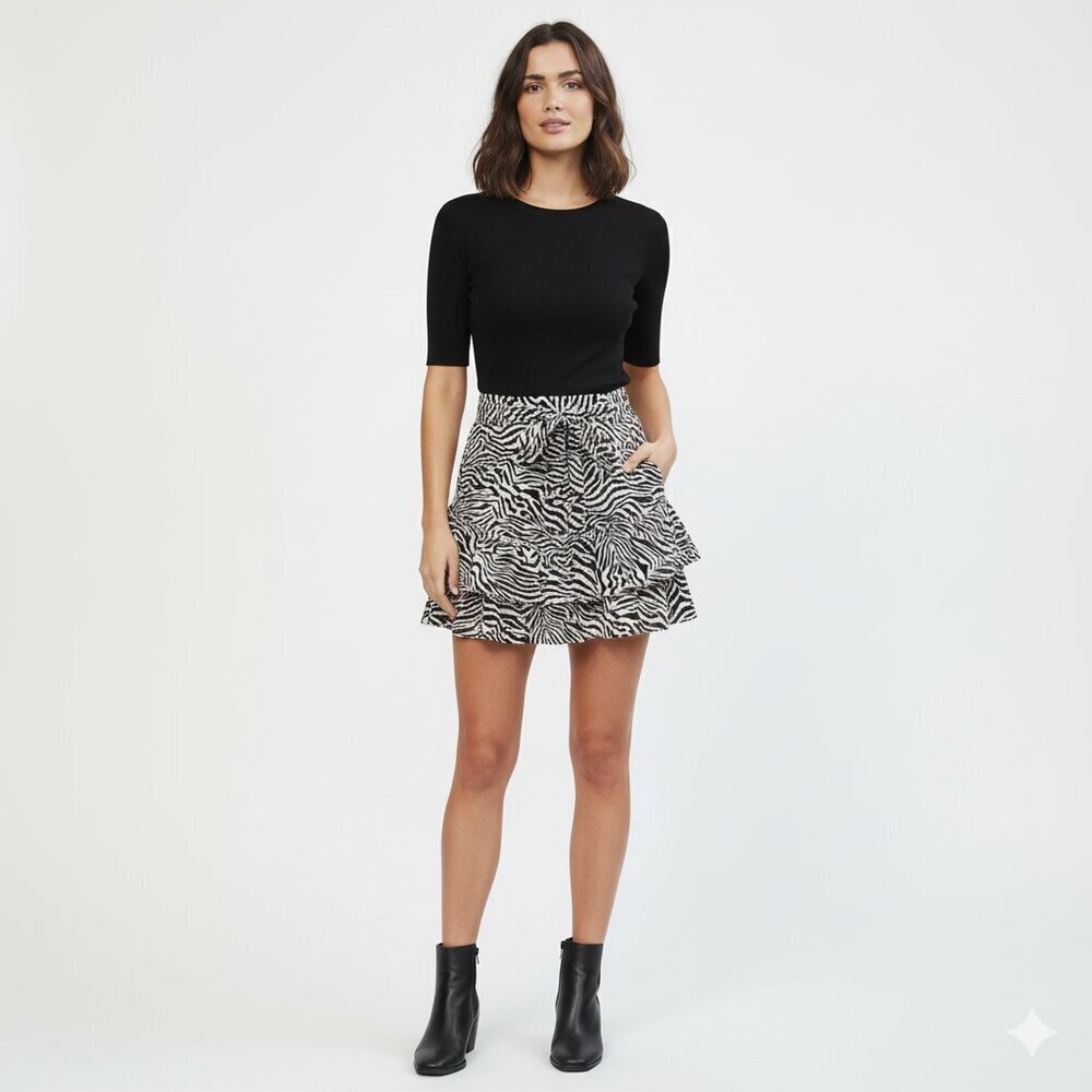 Le Lis safari print skirt size small